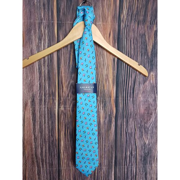 New American Lifestyle‎ Equestrian Helmet Print Blue Mens Necktie - Picture 1 of 4